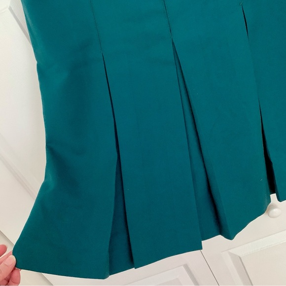 Vintage PARIS STAR Hunter Green Midi Pleated Skirt - Picture 4 of 7